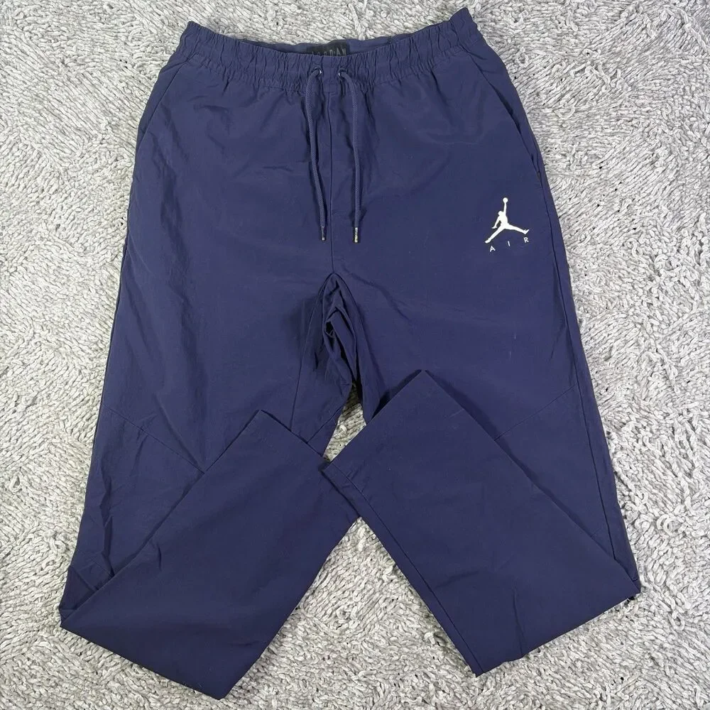 Vintage Jordan Woven Joggers Mens Medium Navy Blue Activewear Training Y2K Nylon